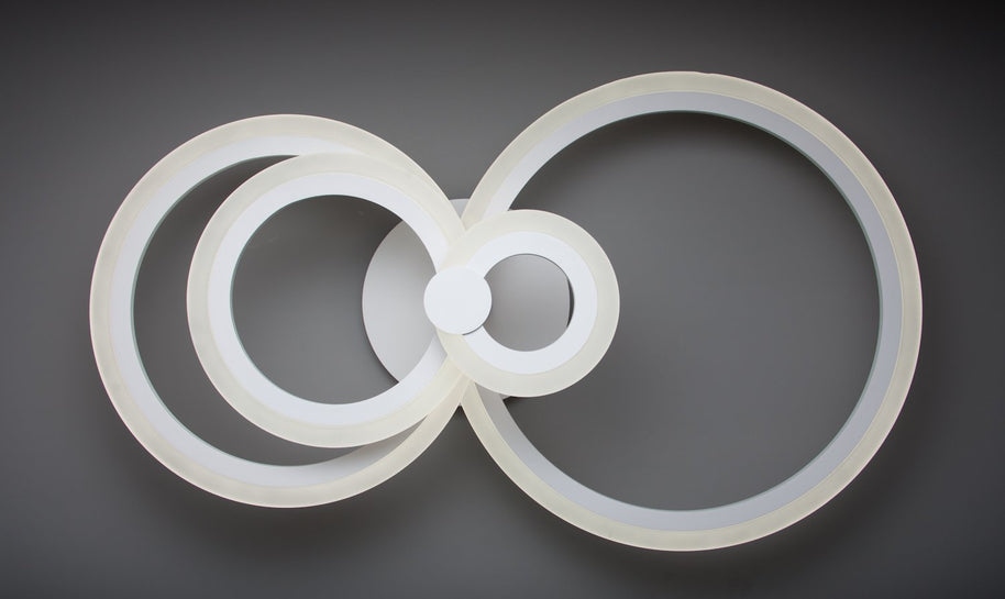 Lampadario a Led Round 4C di Design Luce Fredda Salotto Moderno