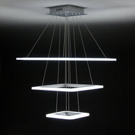 Lampadario a Sospensione Led Square 3T Design per Salotto Moderno