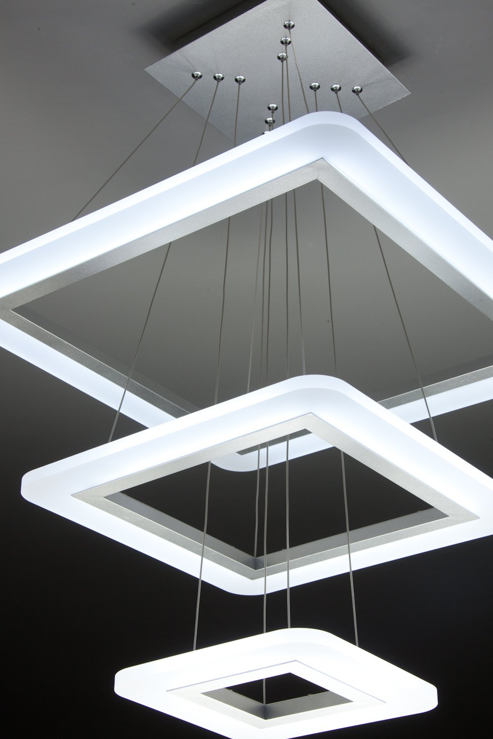 Lampadario a Sospensione Led Square 3T Design per Salotto Moderno