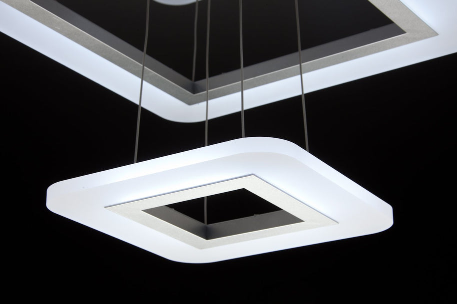 Lampadario a Sospensione Led Square 3T Design per Salotto Moderno