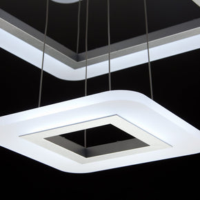 Lampadario a Sospensione Led Square 3T Design per Salotto Moderno