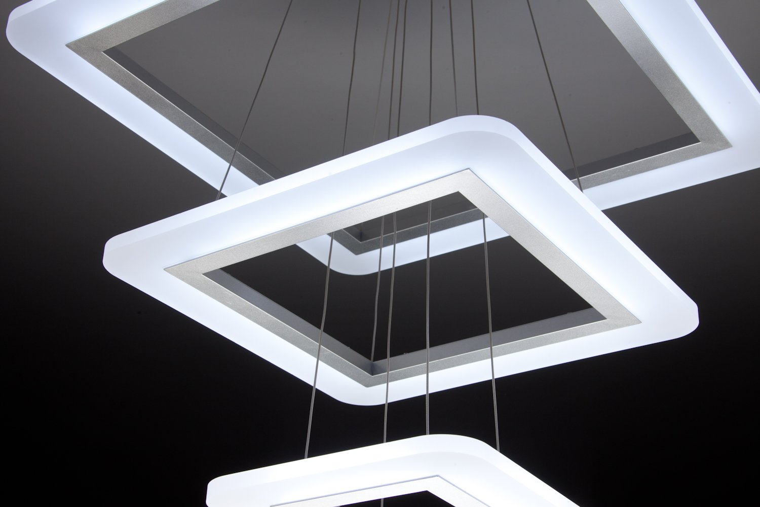 Lampadario a Sospensione Led Square 3T Design per Salotto Moderno