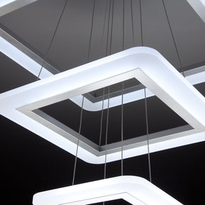 Lampadario a Sospensione Led Square 3T Design per Salotto Moderno