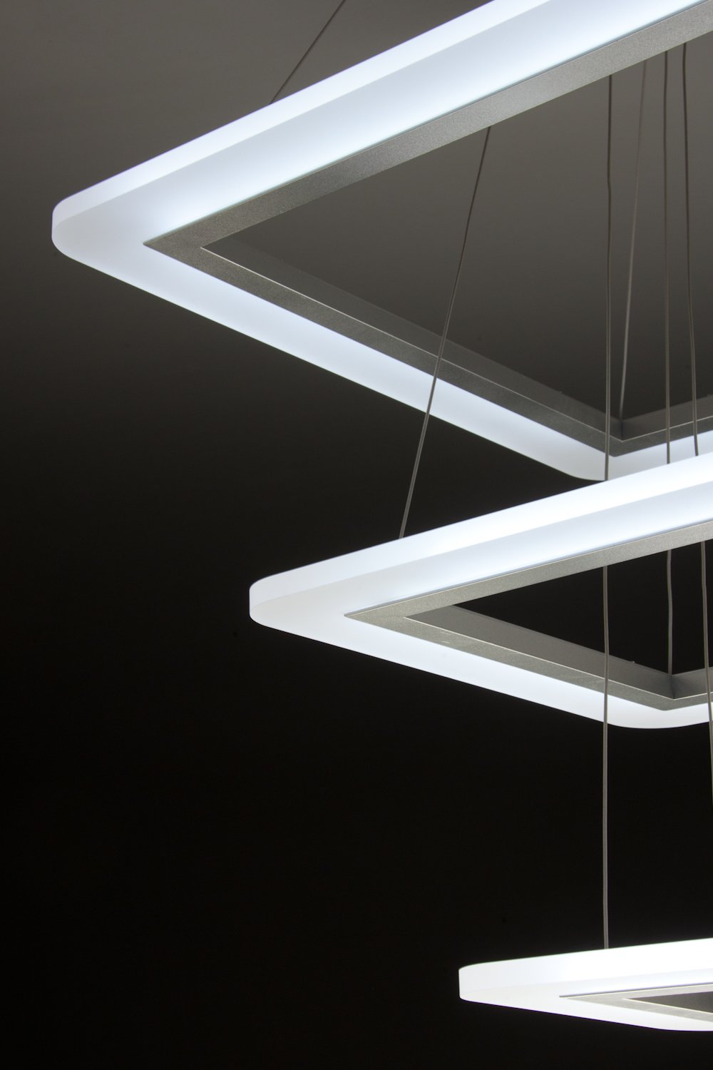 Lampadario a Sospensione Led Square 3T Design per Salotto Moderno