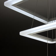 Lampadario a Sospensione Led Square 3T Design per Salotto Moderno