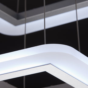 Lampadario a Sospensione Led Square 3T Design per Salotto Moderno