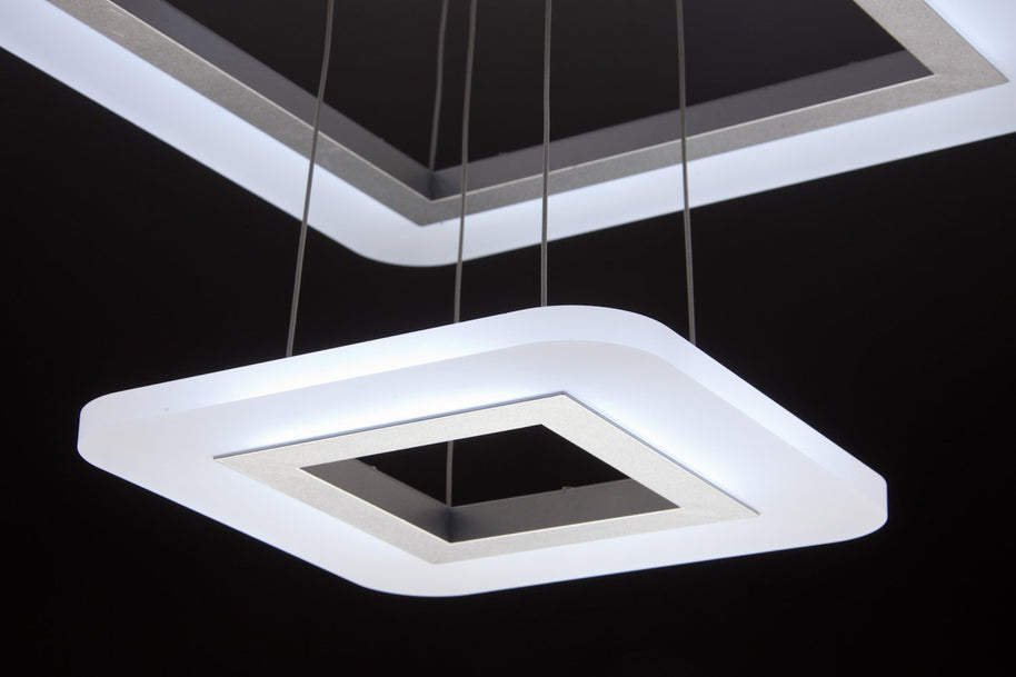 Lampadario a Sospensione Led Square 3T Design per Salotto Moderno