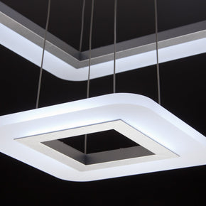Lampadario a Sospensione Led Square 3T Design per Salotto Moderno