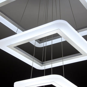 Lampadario a Sospensione Led Square 3T Design per Salotto Moderno