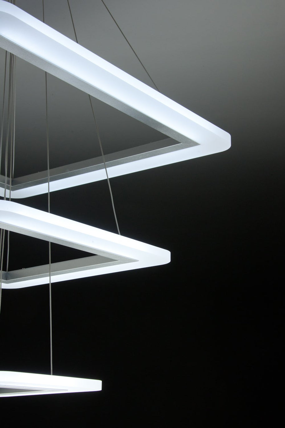Lampadario a Sospensione Led Square 3T Design per Salotto Moderno