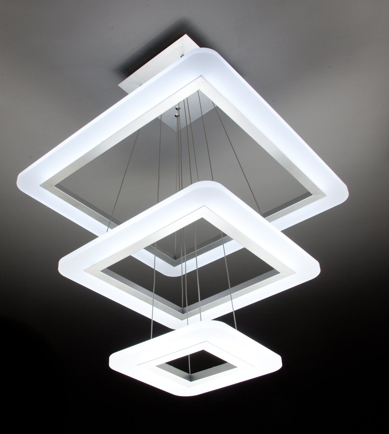 Lampadario a Sospensione Led Square 3T Design per Salotto Moderno
