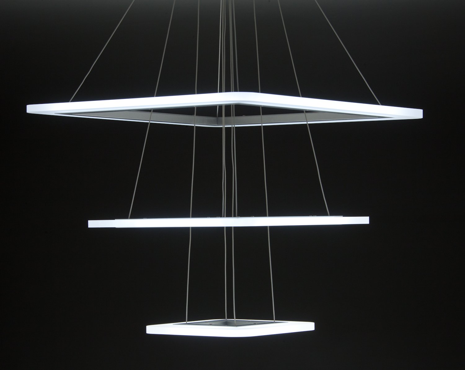 Lampadario a Sospensione Led Square 3T Design per Salotto Moderno