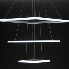 Lampadario a Sospensione Led Square 3T Design per Salotto Moderno