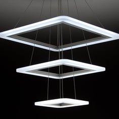 Lampadario a Sospensione Led Square 3T Design per Salotto Moderno