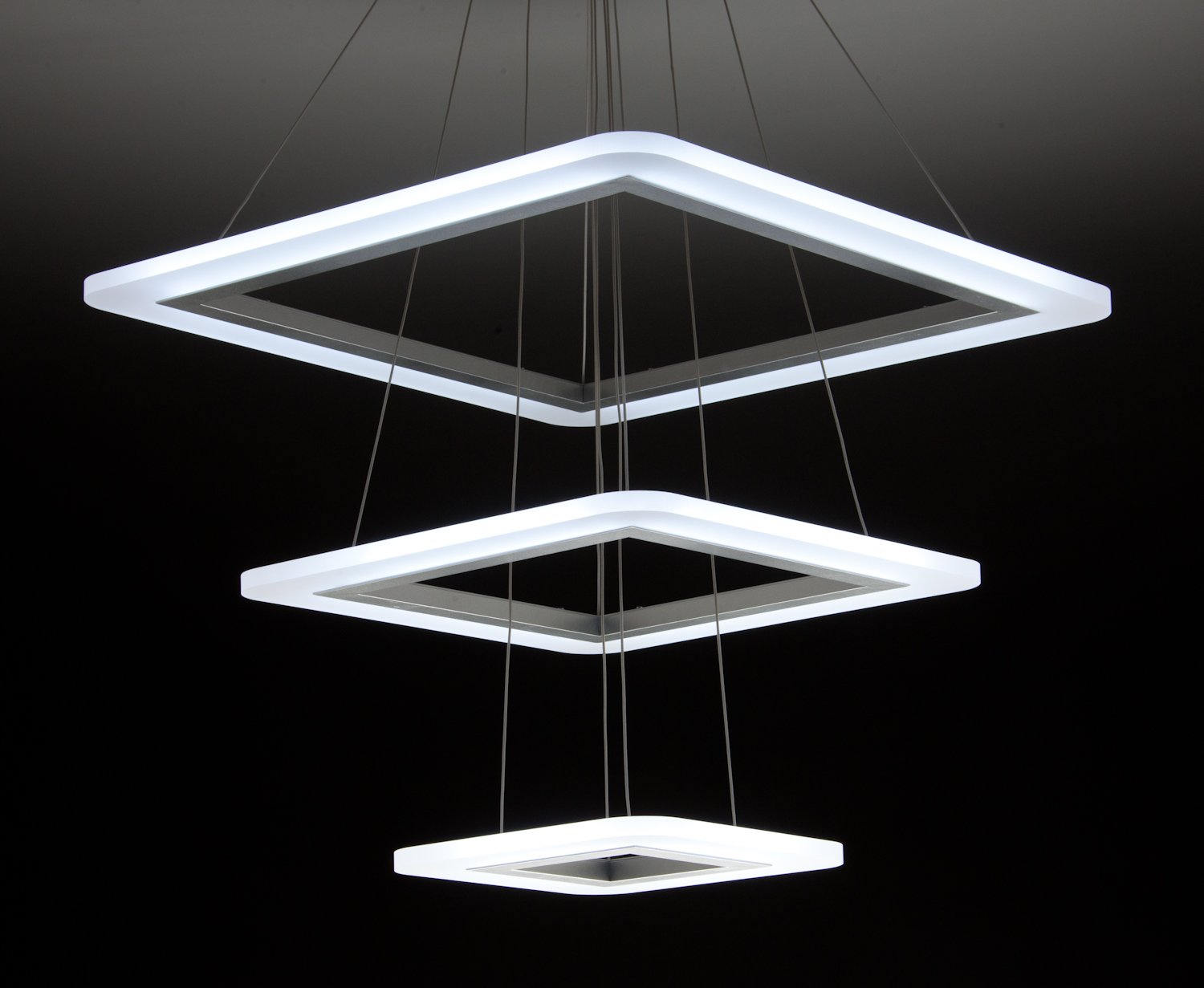 Lampadario a Sospensione Led Square 3T Design per Salotto Moderno