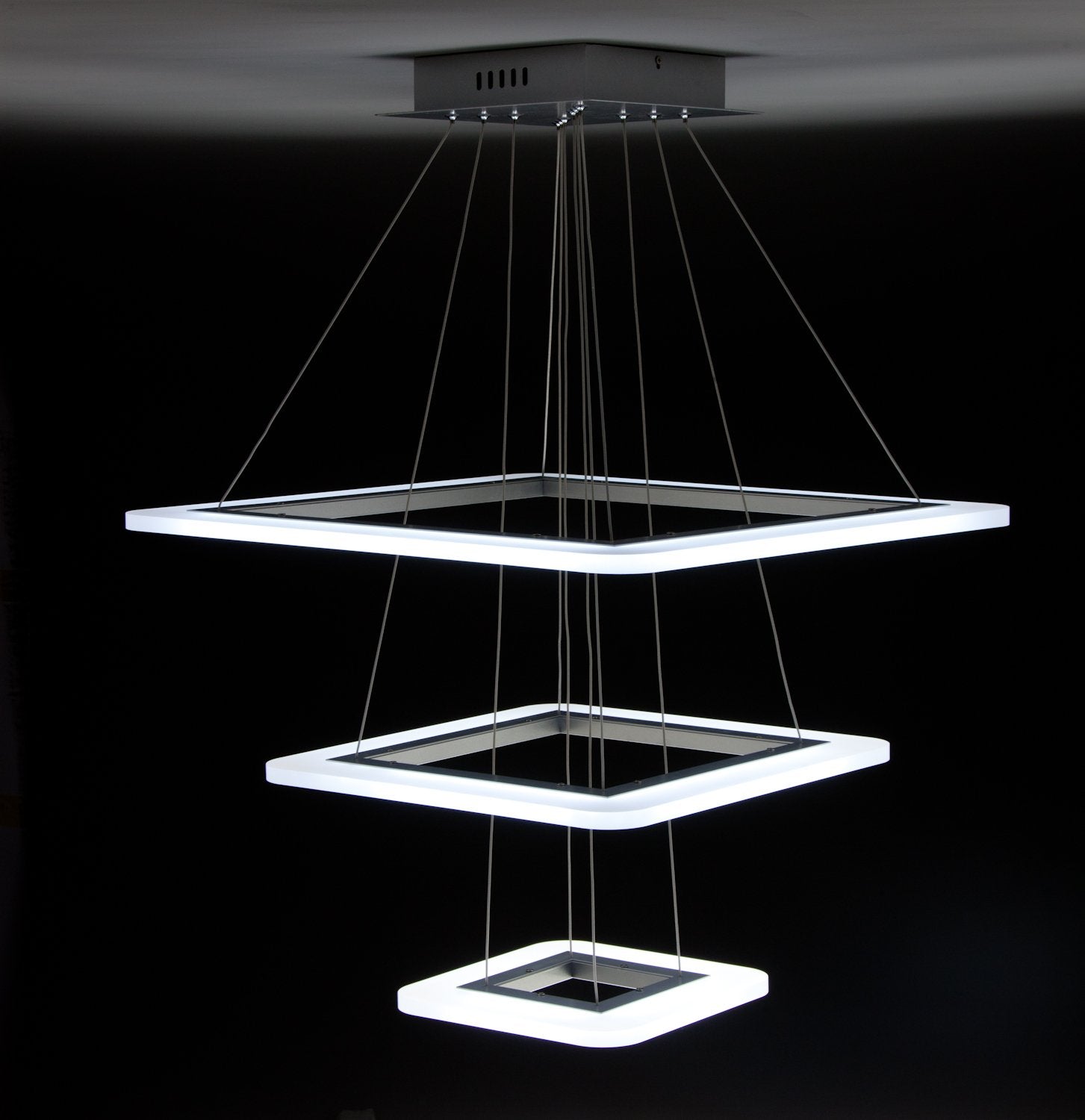 Lampadario a Sospensione Led Square 3T Design per Salotto Moderno