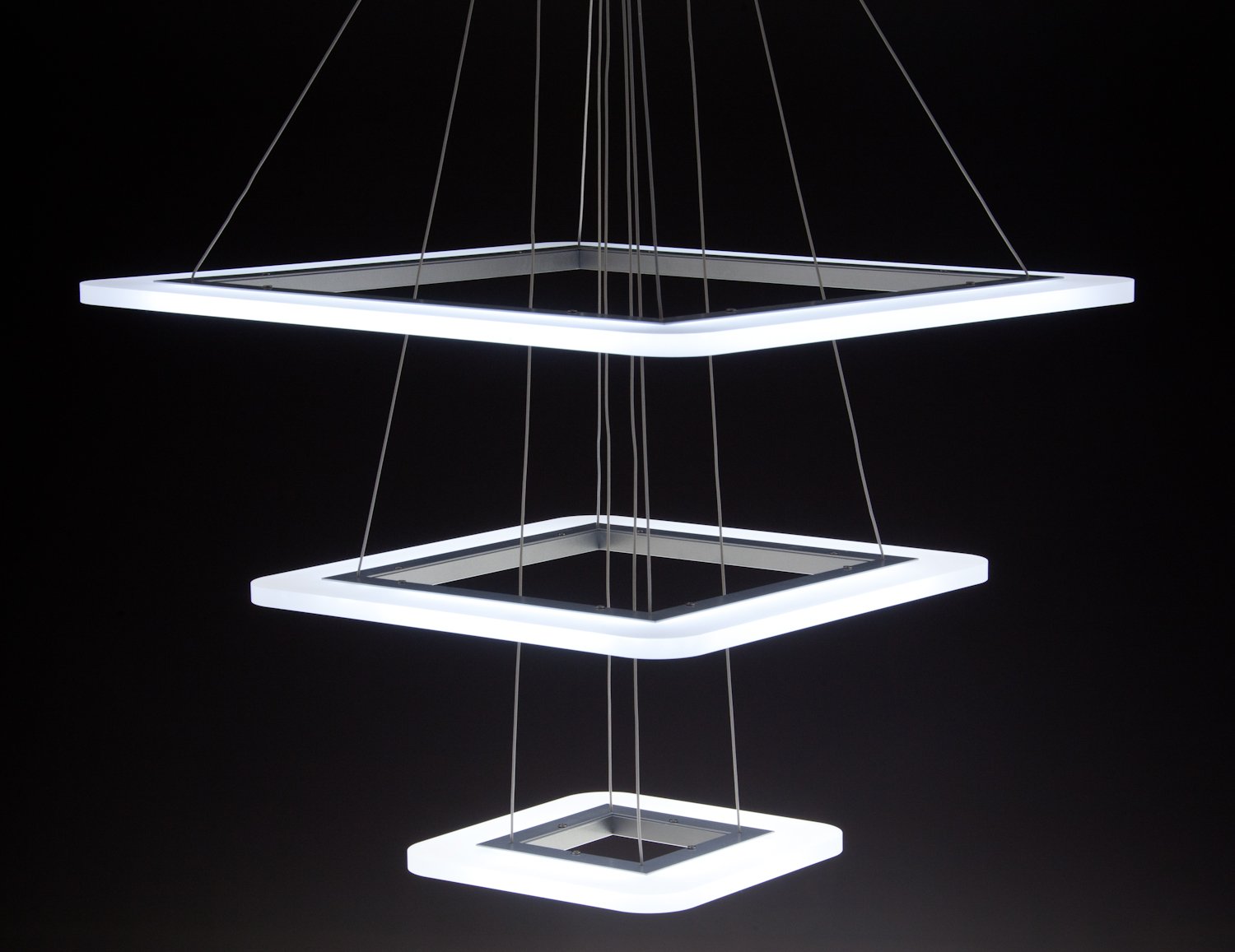 Lampadario a Sospensione Led Square 3T Design per Salotto Moderno