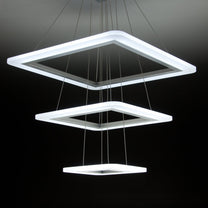 Lampadario a Sospensione Led Square 3T Design per Salotto Moderno