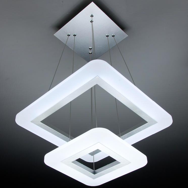 Lampadario a Sospensione Led Square 2T Design Salotto Moderno