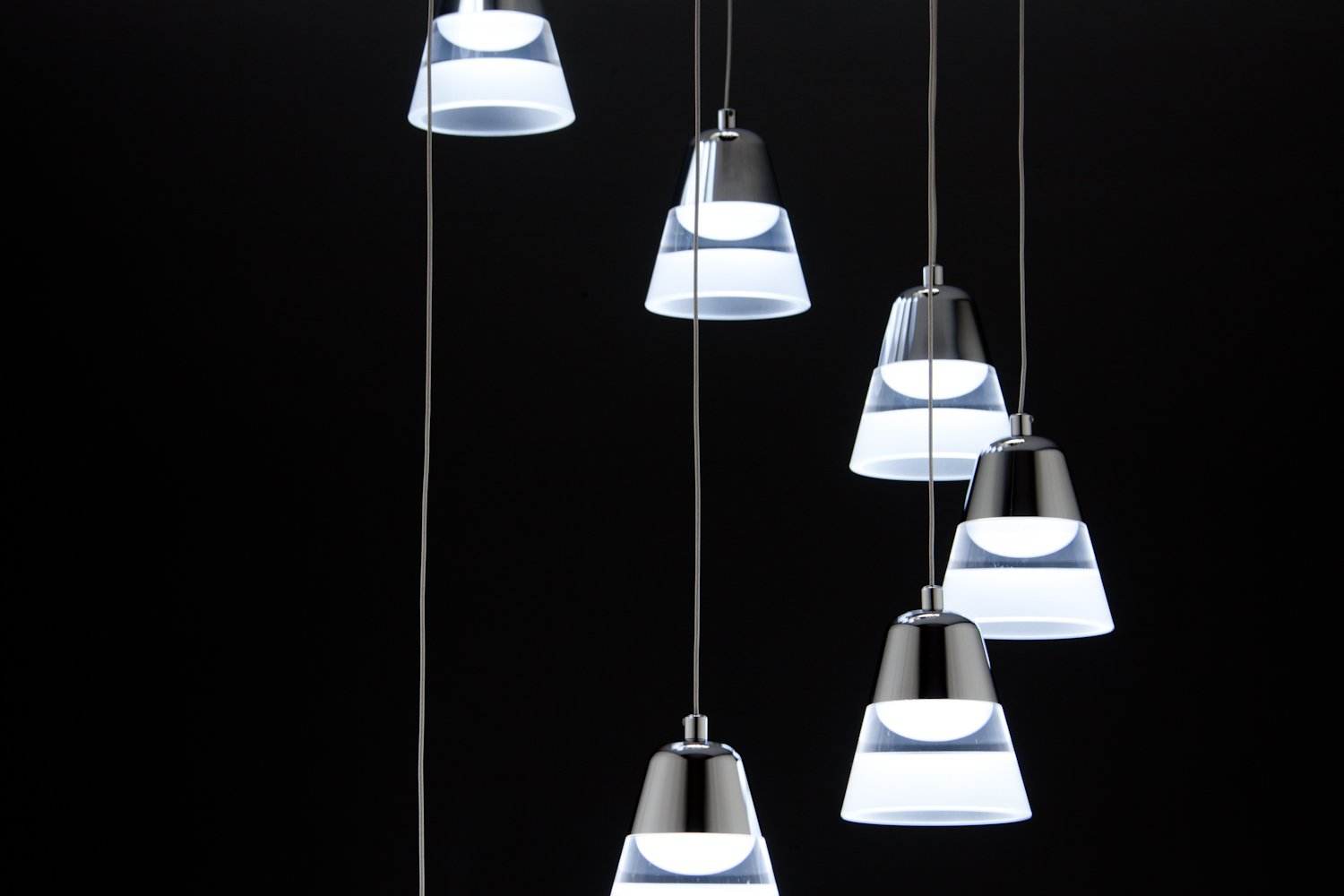 Lampadario a Sospensione Led Glass 9 per ambienti di Design