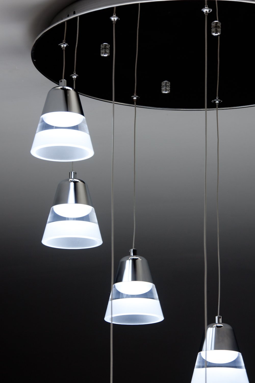 Lampadario a Sospensione Led Glass 9 per ambienti di Design