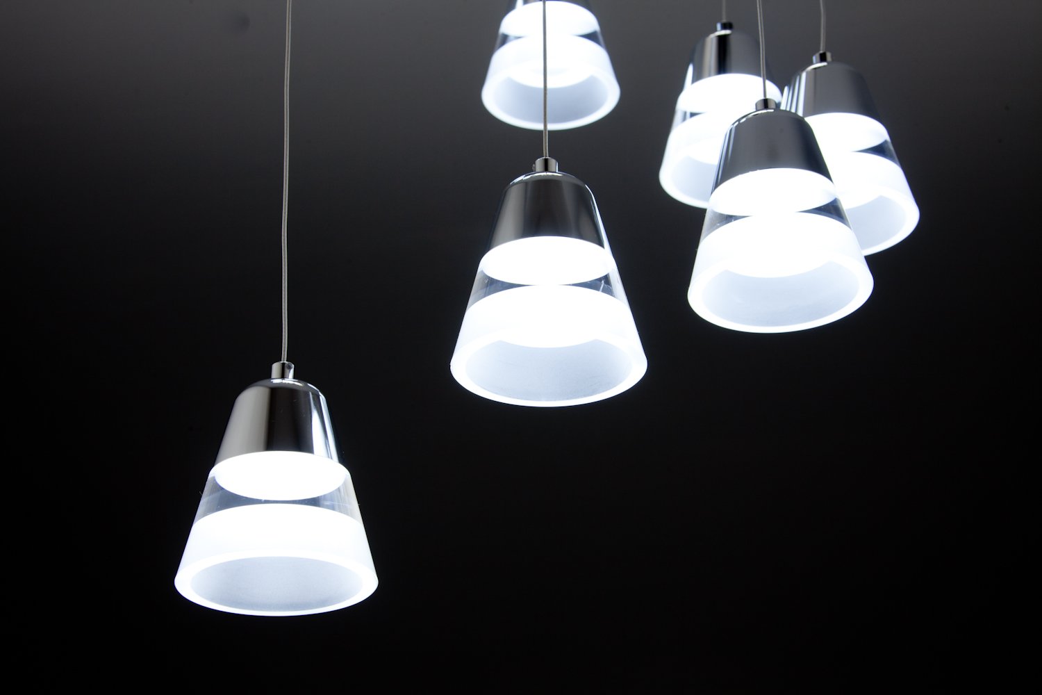 Lampadario a Sospensione Led Glass 9 per ambienti di Design