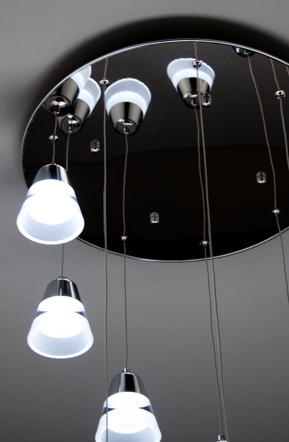 Lampadario a Sospensione Led Glass 9 per ambienti di Design