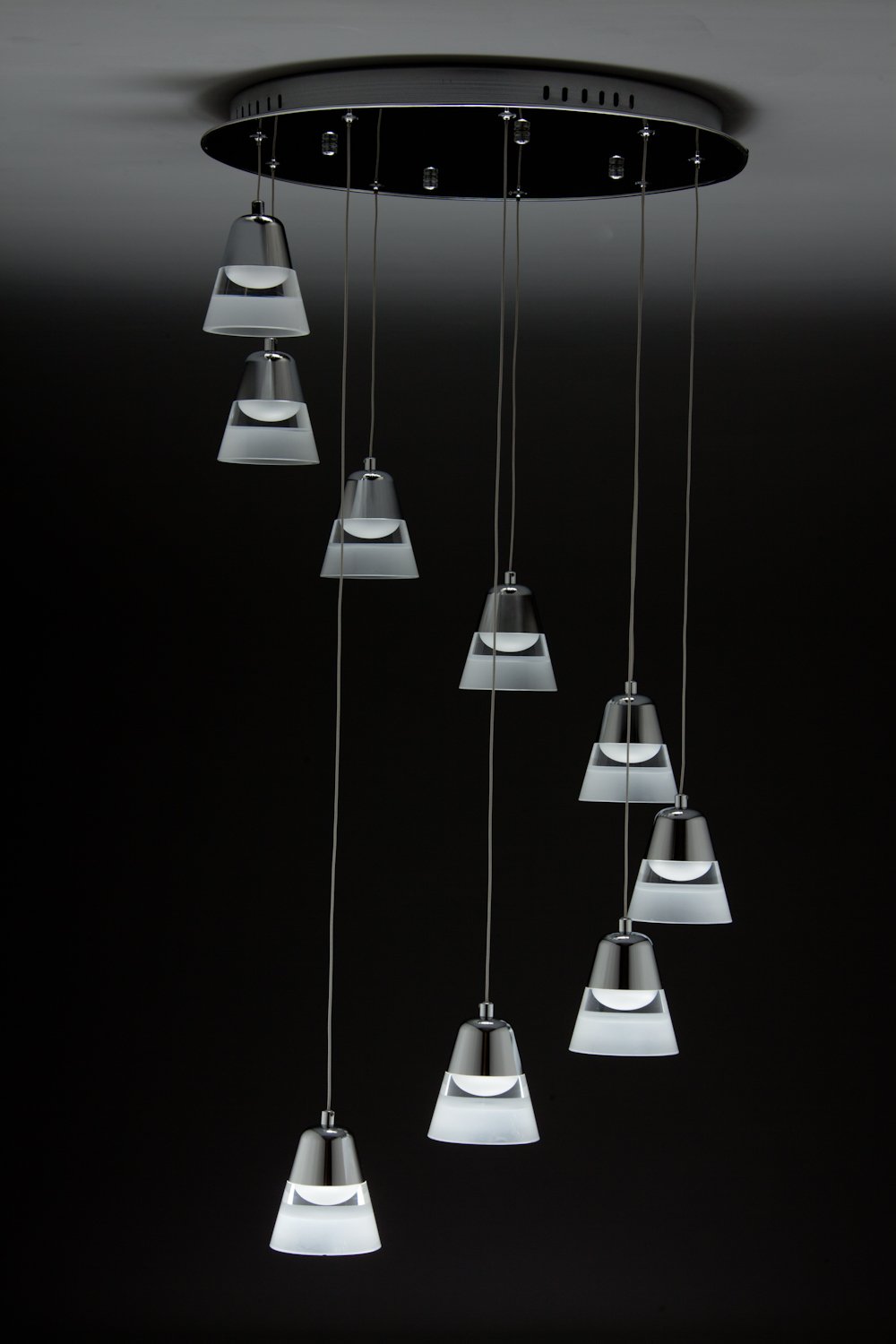 Lampadario a Sospensione Led Glass 9 per ambienti di Design