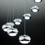 Lampadario a Sospensione Led Plate 9 di Design Moderno