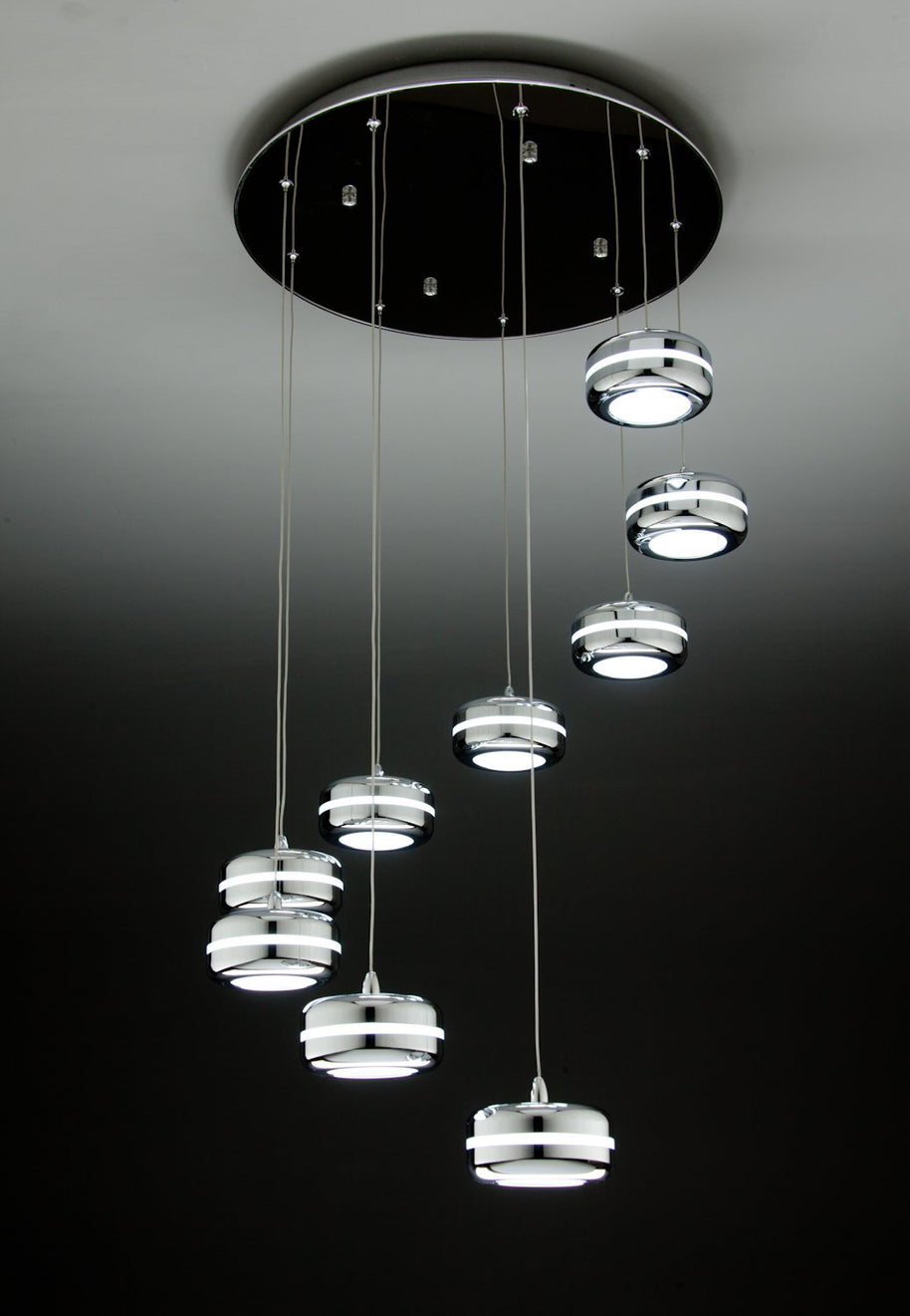 Lampadario a Sospensione Led Plate 9 di Design Moderno