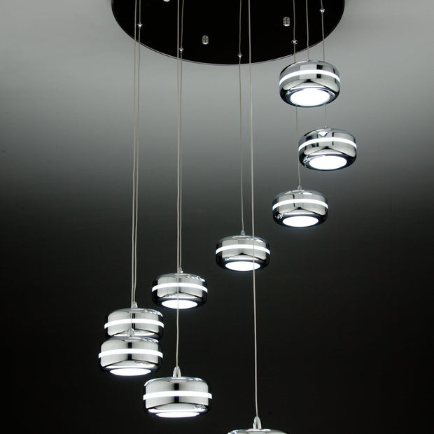 Lampadario a Sospensione Led Plate 9 di Design Moderno