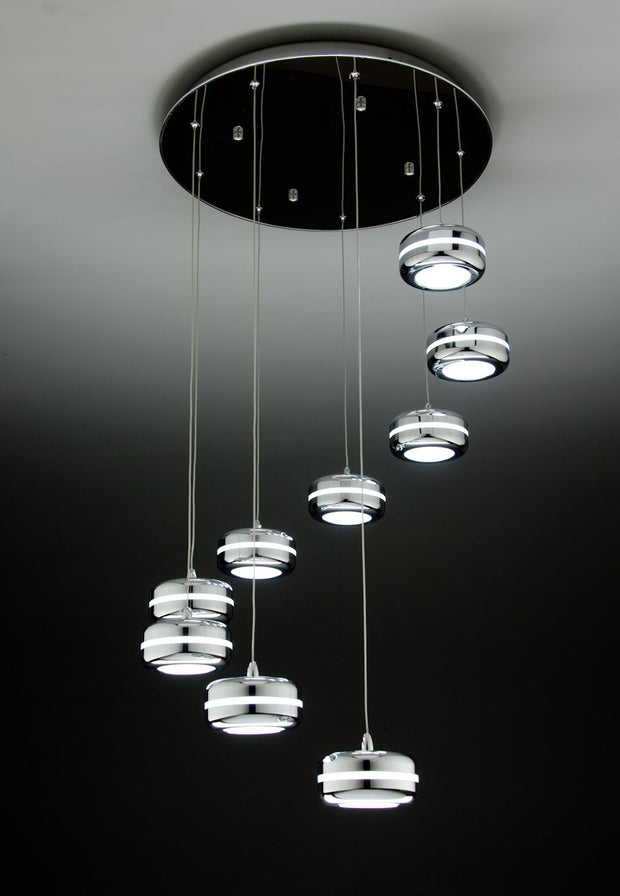 Lampadario a Sospensione Led Plate 9 di Design Moderno