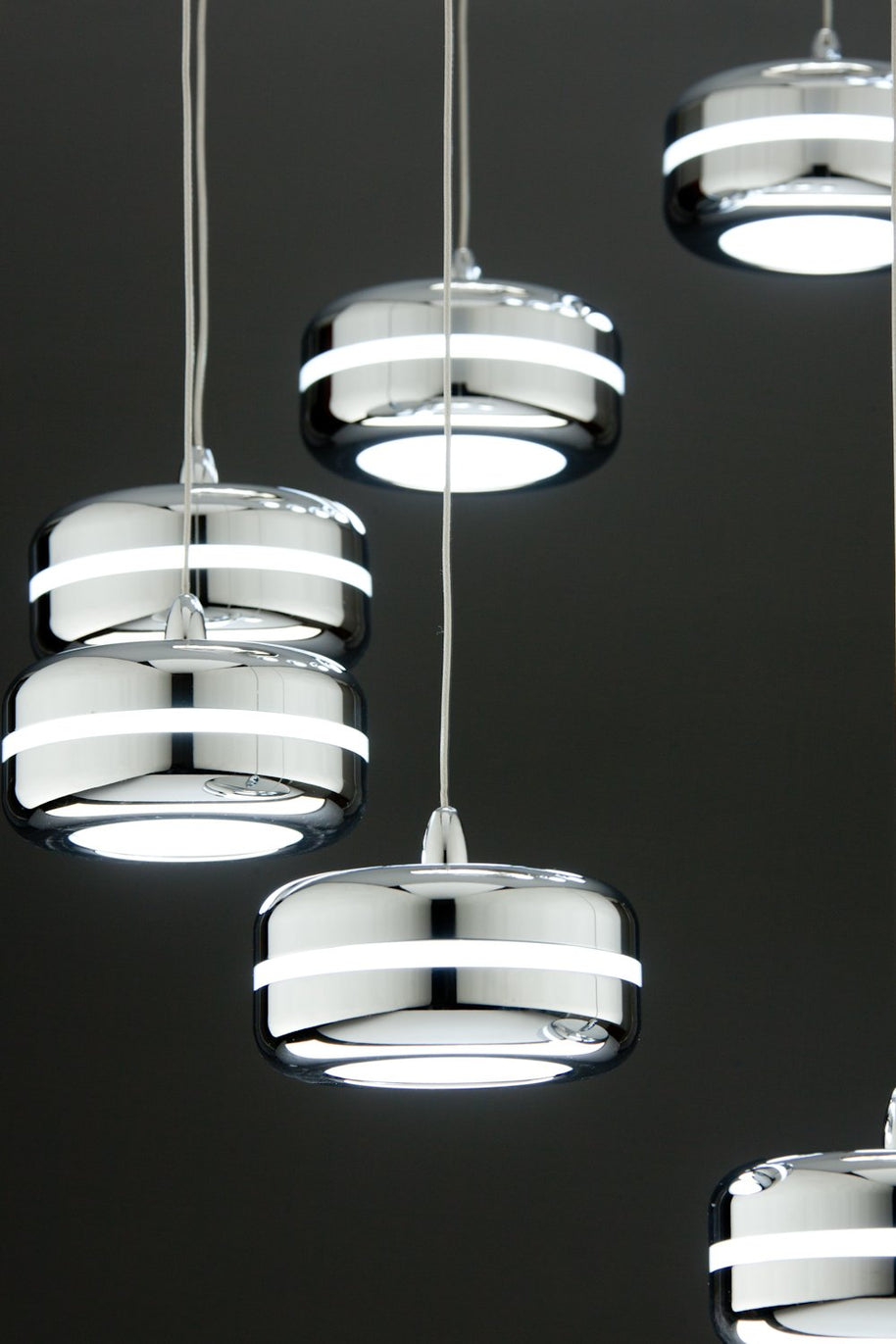 Lampadario a Sospensione Led Plate 9 di Design Moderno