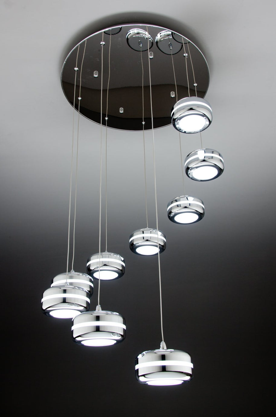 Lampadario a Sospensione Led Plate 9 di Design Moderno