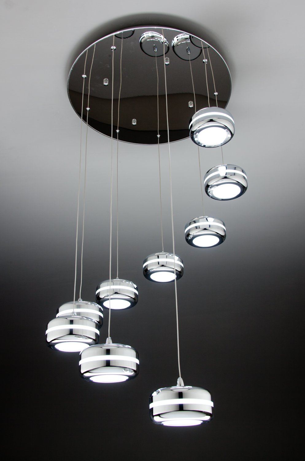 Lampadario a Sospensione Led Plate 9 di Design Moderno