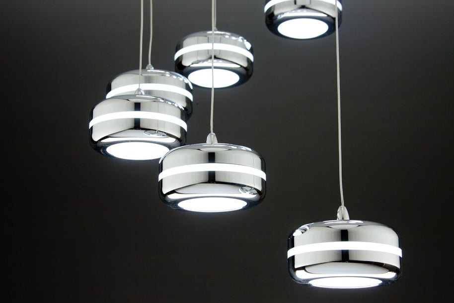 Lampadario a Sospensione Led Plate 9 di Design Moderno