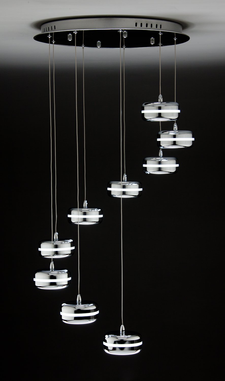 Lampadario a Sospensione Led Plate 9 di Design Moderno