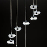 Lampadario a Sospensione Led Plate 9 di Design Moderno