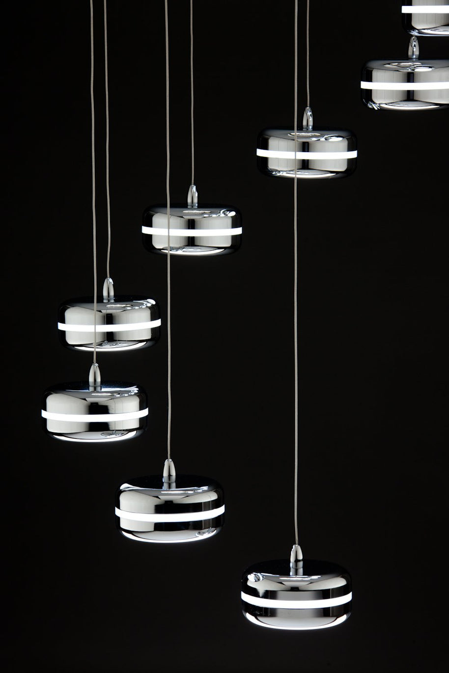 Lampadario a Sospensione Led Plate 9 di Design Moderno
