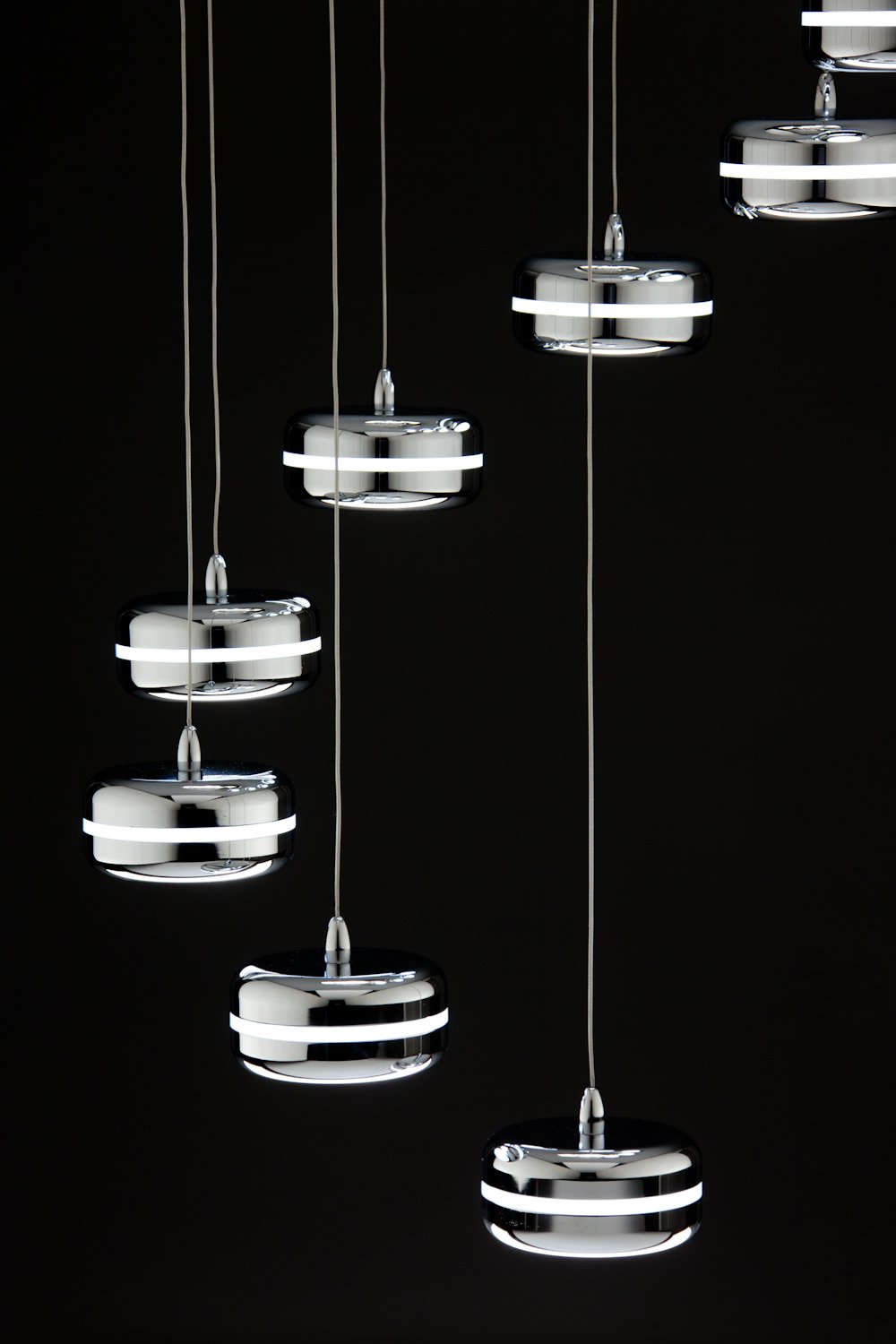 Lampadario a Sospensione Led Plate 9 di Design Moderno