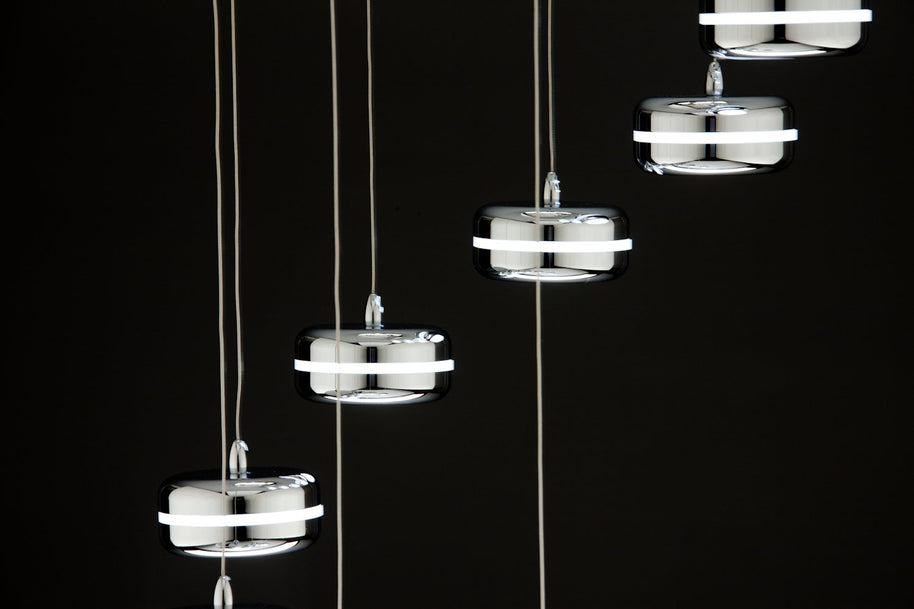 Lampadario a Sospensione Led Plate 9 di Design Moderno