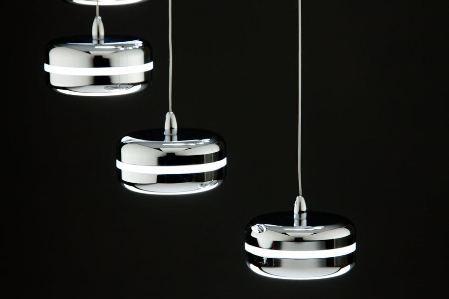 Lampadario a Sospensione Led Plate 9 di Design Moderno