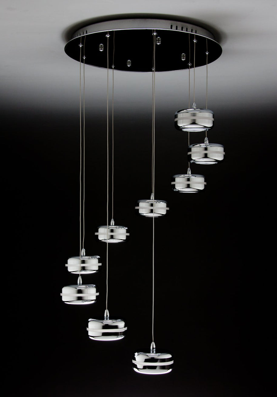 Lampadario a Sospensione Led Plate 9 di Design Moderno