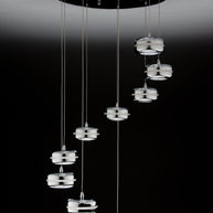 Lampadario a Sospensione Led Plate 9 di Design Moderno
