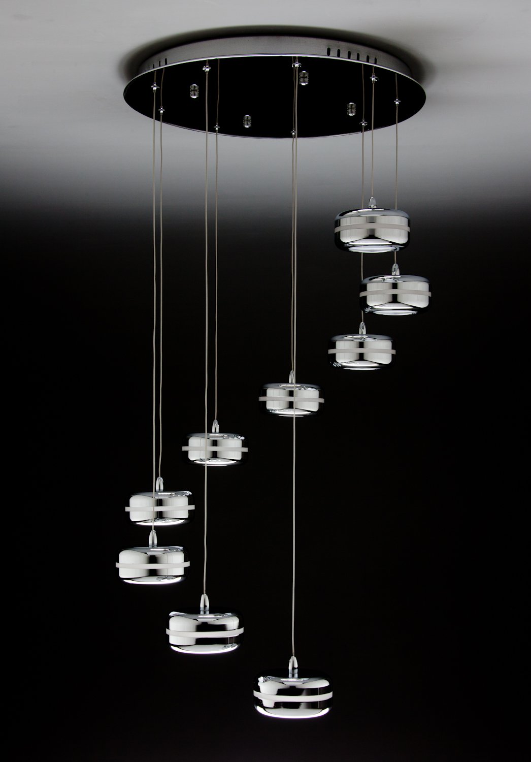 Lampadario a Sospensione Led Plate 9 di Design Moderno