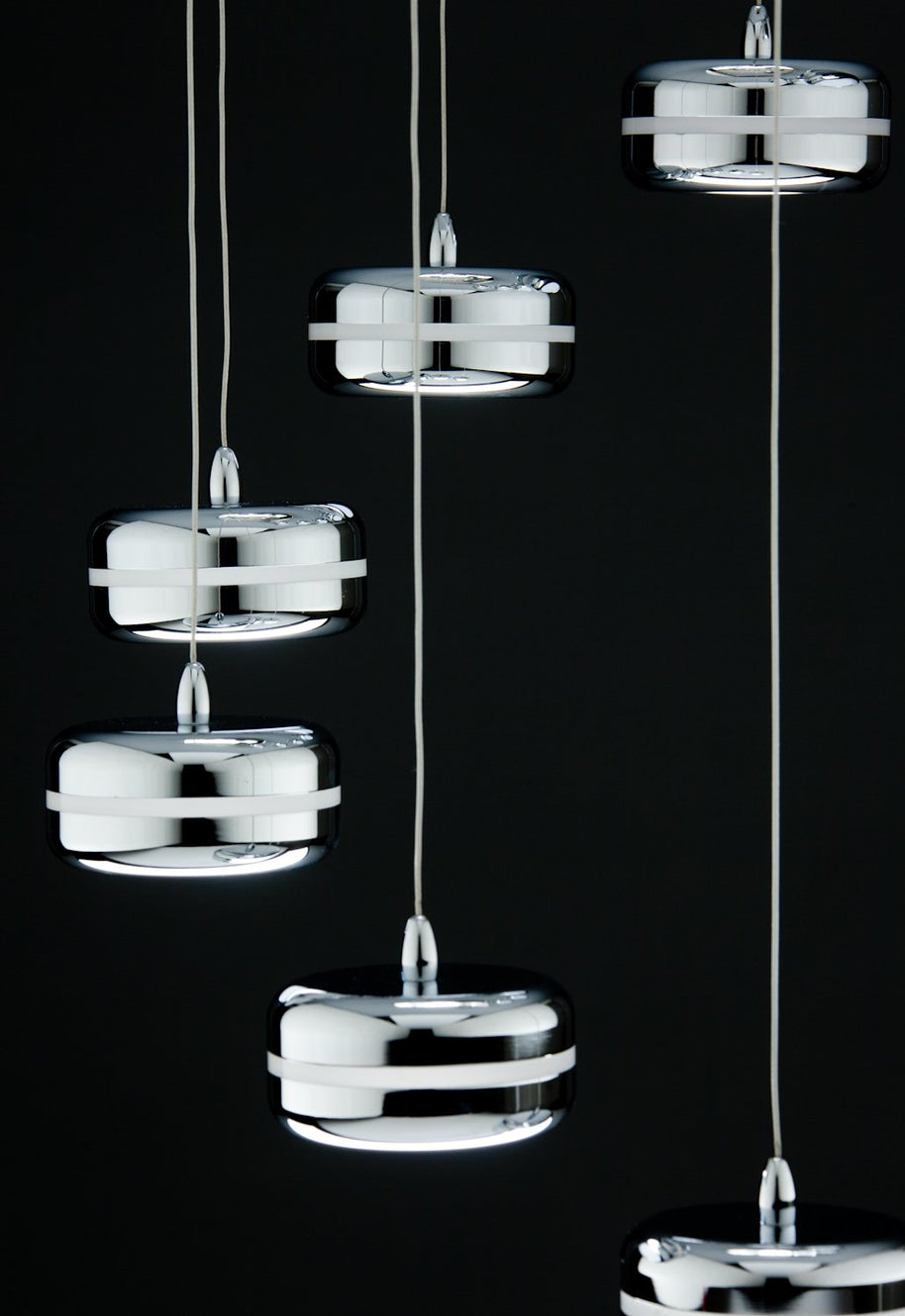 Lampadario a Sospensione Led Plate 9 di Design Moderno
