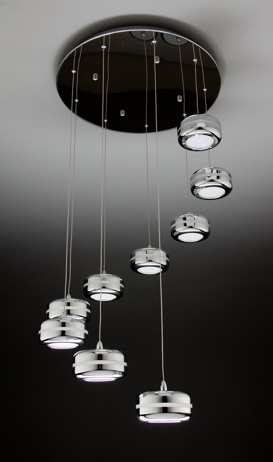 Lampadario a Sospensione Led Plate 9 di Design Moderno