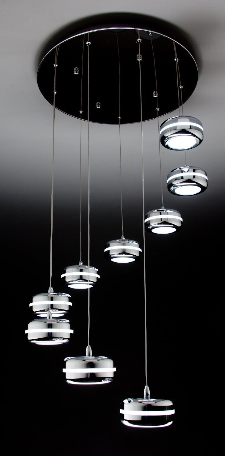 Lampadario a Sospensione Led Plate 9 di Design Moderno