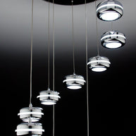 Lampadario a Sospensione Led Plate 9 di Design Moderno