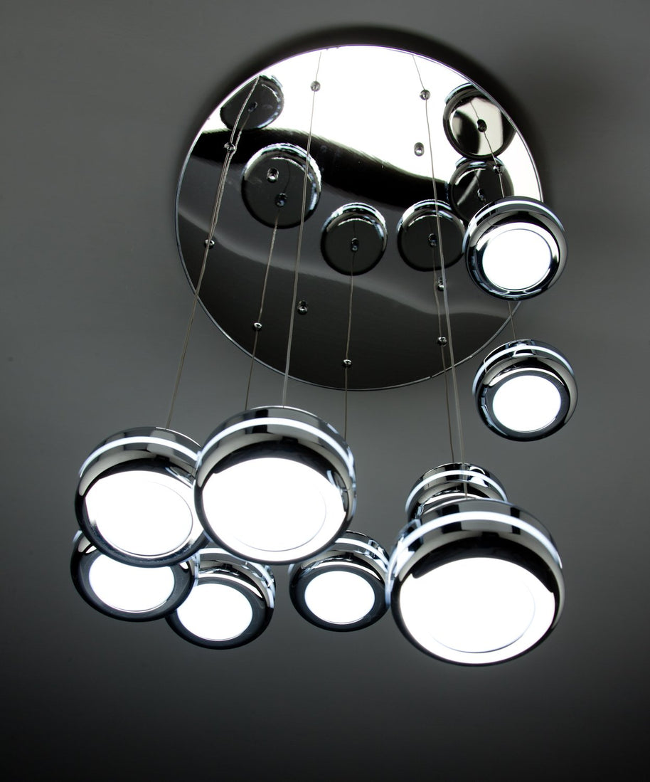 Lampadario a Sospensione Led Plate 9 di Design Moderno